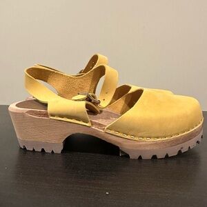 MIA Freja Yellow Clog With Back Strap Free People